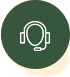 Green button with headset icon for audio settings.